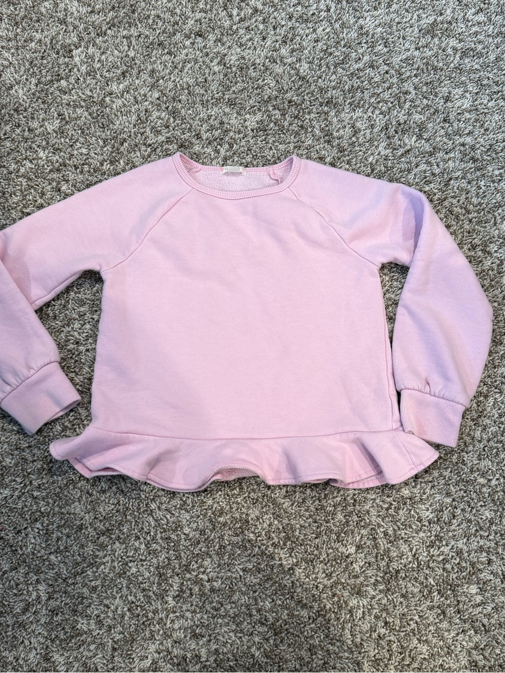 Crewcuts Light Pink Ruffle Hem Sweatshirt
